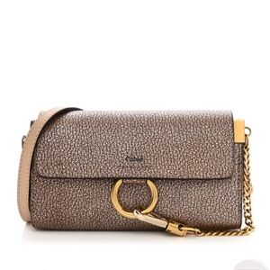 Chloe Tan Crossbody Bag with Gold Accents